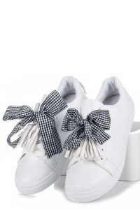 TRAMPKI BOHO ZE WSTĄŻKĄ 8271-41W Biały
