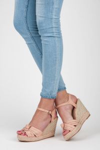ESPADRYLE NA KOTURNIE Z PLATFORMĄ C16-3P Różowy