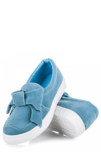 NIEBIESKIE TRAMPKI Z KOKARDĄ CR-259L.BL Niebieski