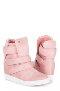 RÓŻOWE SNEAKERSY NA KOTURNIE H6508P Różowy