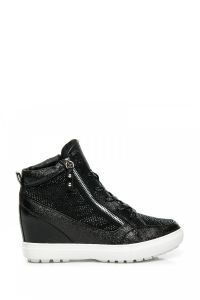 SNEAKERSY NA KOTURNIE BLACK JT13-1B Czarny