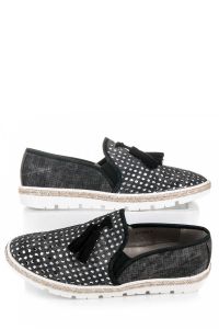 AŻUROWE SLIPONY ESPADRYLE K1715006NE Czarny