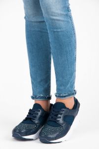BUTY SPORTOWE Z KRYSZTAŁKAMI K1730302MAR Niebieski