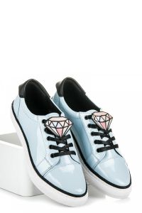 LAKIEROWANE TRAMPKI Z DIAMENTEM KA15-12L.BL Niebieski