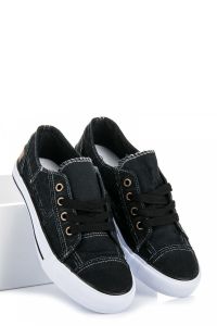 CZARNE TRAMPKI DAMSKIE LH-17-11B Czarny