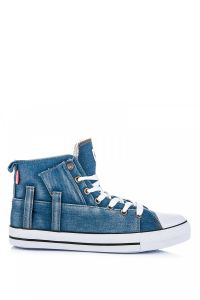 WYSOKIE TRAMPKI DENIM LH-17-NJ06DK.JE_W Niebieski