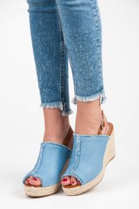 JEANSOWE SANDAŁY ESPADRYLE LL153JE Niebieski