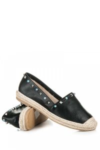CZARNE ESPADRYLE Z DŻETAMI LX05B Czarny