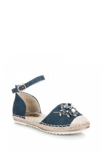 SANDAŁY ESPADRYLE Z OZDOBĄ M-5213BL Niebieski