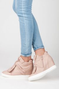 SNEAKERSY Z KOKARDĄ M260P Różowy
