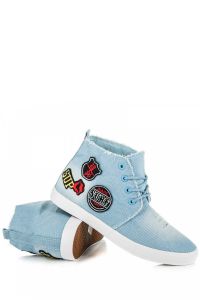 WYSOKIE JEANSOWE TRAMPKI NB101W_BL Niebieski