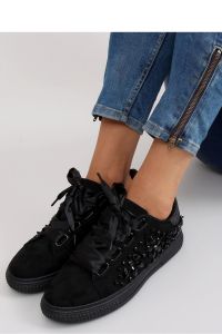 TRAMPKI SATYNOWE SZNURÓWKI 16-535 BLACK