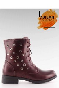 BOTKI WORKERY LICOWE PE130P WINE RED