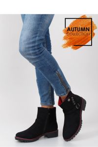 BOTKI SZTYBLETY Z LAMÓWKĄ R112P BLACK