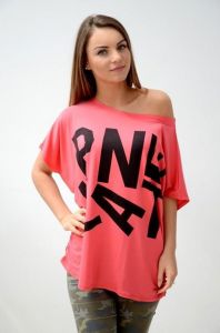 Bluzka oversize z napisem PLANET