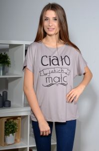 Bluzka oversize z napisem \Ciało jakich mało\