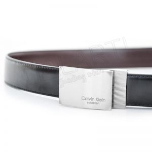 Czarny pasek męski Calvin Klein ze skóry naturalnej CK 014 CZARNY+BRAZ