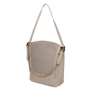 Piękna elegancka beżowa listonoszka Nobo z łańcuszkiem NBAG-C1022-015