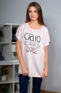 Bluzka oversize z napisem \Ciało jakich mało\