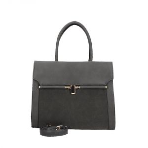 Szara stylowa torba kuferek Schilo Jolie z paskiem D 1171 GRIS