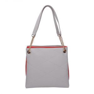 Biała elegancka poręczna torba bo z różową wstawką NBAG-C0980-004