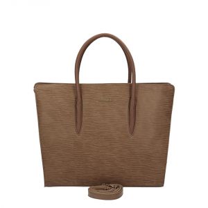 Beżowa klasyczna duża torba shopper z dodatkowym paskiem BAG W17 0380-015