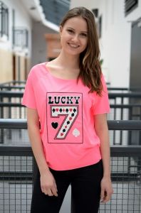 Luźna bluzka z haftem \LUCKY 7\