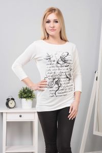 Bluzka z nadrukiem z 3/4 rękawem