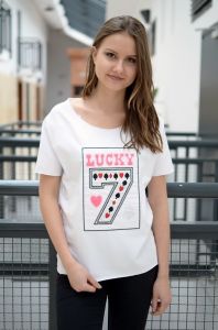 Luźna bluzka z haftem \LUCKY 7\