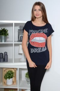 Bluzka z nadrukowanymi ustami J\'adore dream