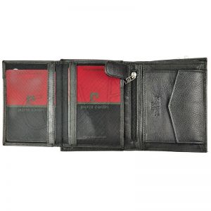 Czarny elegancki męski portfel Pierre Cardin z miękką skórzaną fakturą 03 SAHARA 326