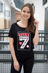 Luźna bluzka z haftem \LUCKY 7\