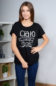 Bluzka oversize z napisem \Ciało jakich mało\