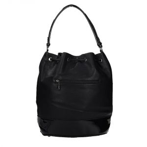 Czarna duża stylowa torba worek Gallantry ściągana rzemykiem JS 2606 BLACK