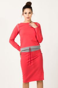 Spódnica Model Mila 8 Coral/Light Grey