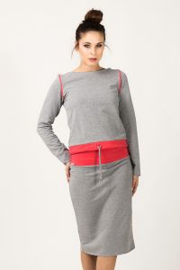 Spódnica Model Mila 7 Light Grey/Coral