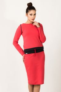 Spódnica Model Mila 4 Coral/Dark Grey