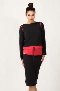 Spódnica Model Mila 3 Dark Grey/Coral