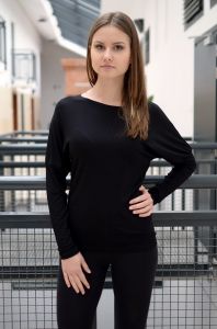 Bluzka gładka z luźnym rękawem.