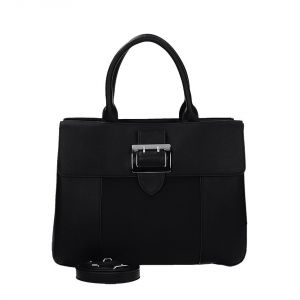Czarna poręczna torba kuferek Schilo Jolie z ozdobną klamrą D 1170 BLACK