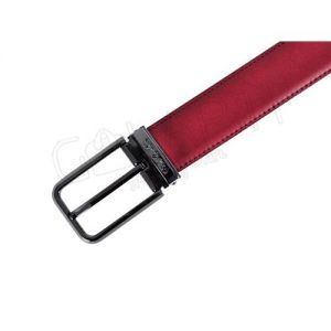 Skórzany elegancki pasek męski Pierre Cardin z elegancką sprzączką 1000/35 BORDO