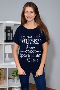 Bluzka oversize z zabawnym napisem