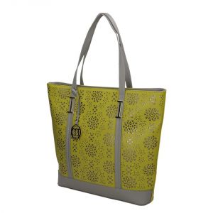 Żółta torba shopper Monnari na ramię z szarymi uchwytami BAG W17 0570-008
