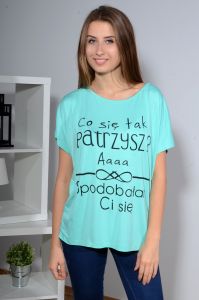 Bluzka oversize z zabawnym napisem