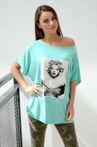 Bluzka oversize z naszytym nadrukiem z  Marilyn