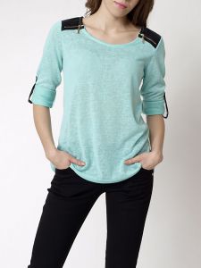 -20% SALE Zamki pagony skóra miękka bluzka