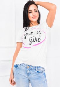 T-shirt damski nadruk get it girl