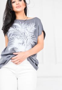 T-shirt nadruk liśś palmowy