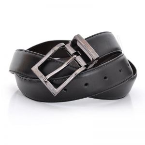 Czarno - brązowy pasek męski Calvin Klein ze skóry naturalnej D17 CZARNY+BRAZ