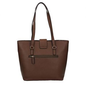 Duża brązowa stylowa wyjątkowa torba David Jones z motywem wężowej skóry 5289-2 BROWN